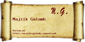 Majzik Galamb névjegykártya